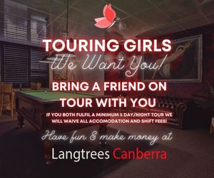 Langtrees VIP Canberra - FREE ACCOMODATION - Sydney Girls - Tour with us! 0468 465 444